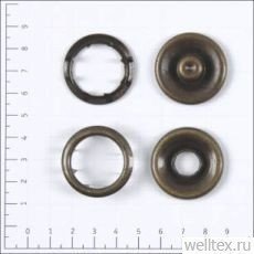 Кнопка рубашечная цв старый никель нерж 30мм кольцо КР-11 (уп ок.72шт) Strong0