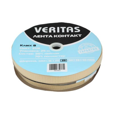 Лента контакт цв бежевый 25мм (боб 25м) S-126 B Veritas (2)