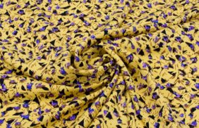 ткань блузочная 110гр/м2, 100пэ, 150см, vt-10629 d29 c#3 желтый/фиолетовый tog01 купить по цене 275 руб в розницу от 1 метра - в интернет-магазине Веллтекс